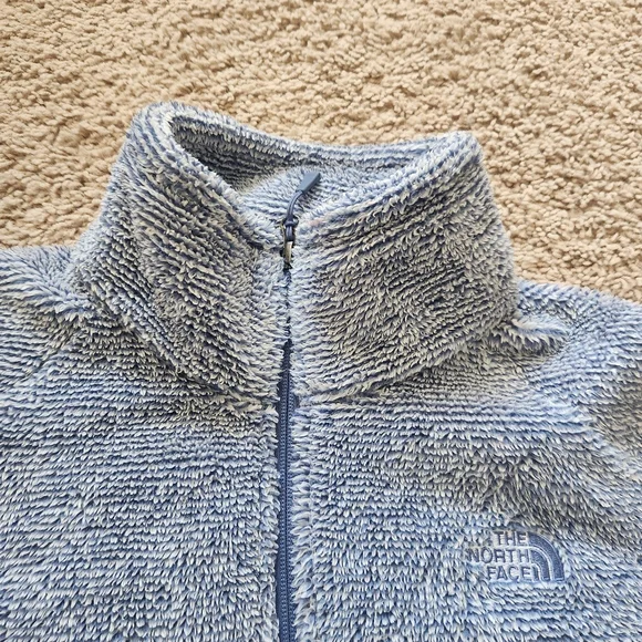 THE NORTH FACE Women’s Deep Pile Fleece Jacket Large Heather Blue Full Zip - Picture 2 of 14